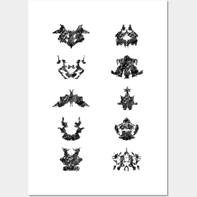 Collection of Rorschach inkblot tests Wall Art by erzebeth